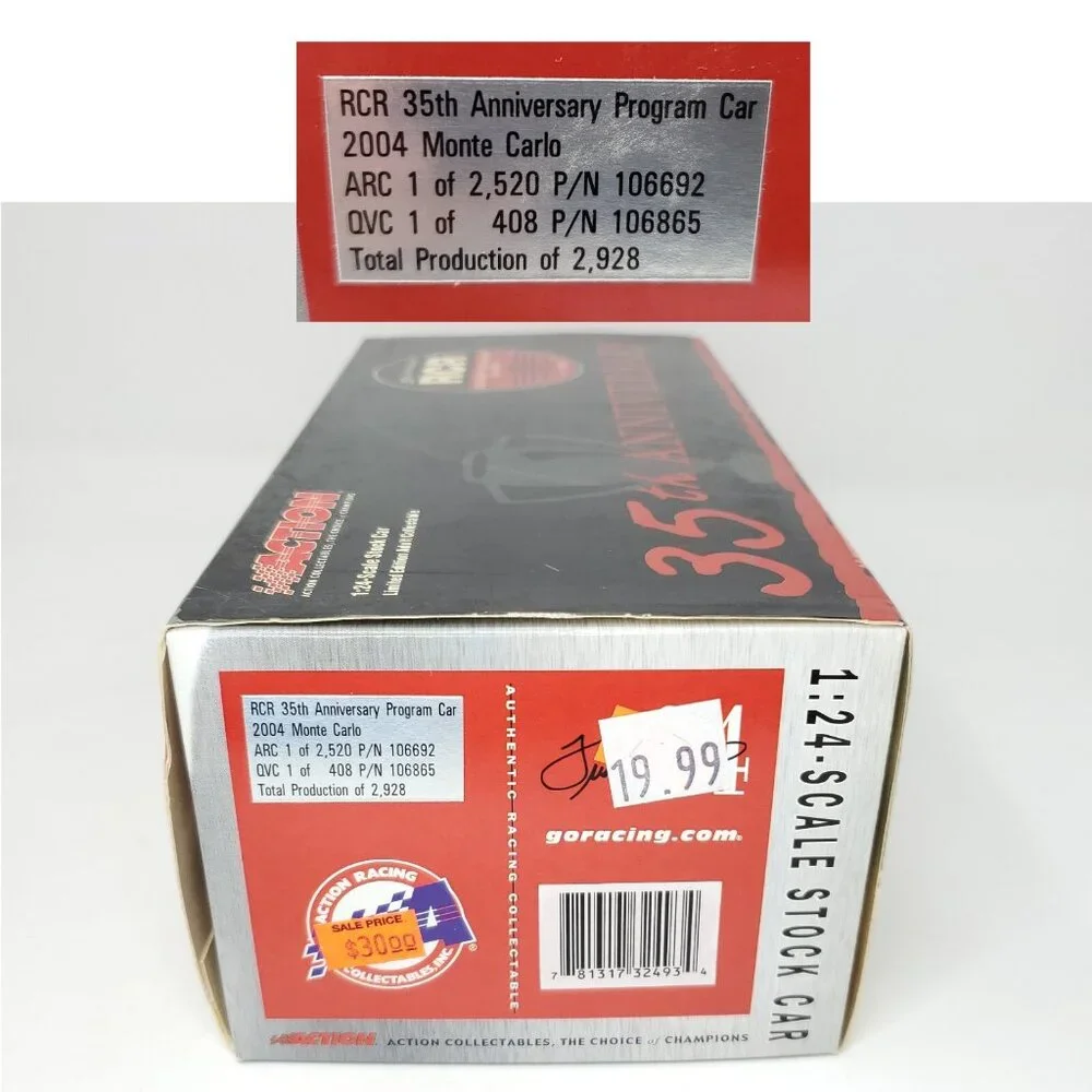 Action RCR 35th Anniversary Program Car 2004 Monte Carlo 1:24 NASCAR Die-Cast - Picture 14 of 16